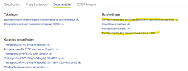 Documentatie montagehandleidingen